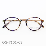 Onimegane®の代表コンビフレーム。OG-7101C3(茶紫黄マーブル)限定色