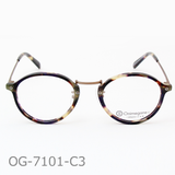 Onimegane®の代表コンビフレーム。OG-7101C3(茶紫黄マーブル)限定色