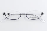 Onimegane®の人気アンダーリム。花飾りありOG-7224BK(ブラック)