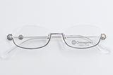 Onimegane®の人気アンダーリム。花飾りありOG-7226PT(プラチナ)