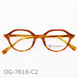 Onimegane®のPD狭めの方向けフレーム。OG-7818C2(黄ブラウンササ)