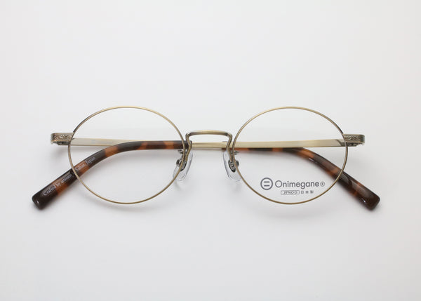 Onimegane®のベーシックフレーム。OG-7011A AG(アンティークゴールド/テンプル長145)