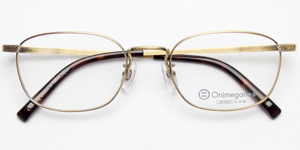 Onimegane®のベーシックフレーム。OG-7015AG(アンティークゴールド）