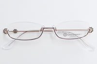 Onimegane®の人気アンダーリム。花飾りありOG-7204LBR(ライトブラウン）